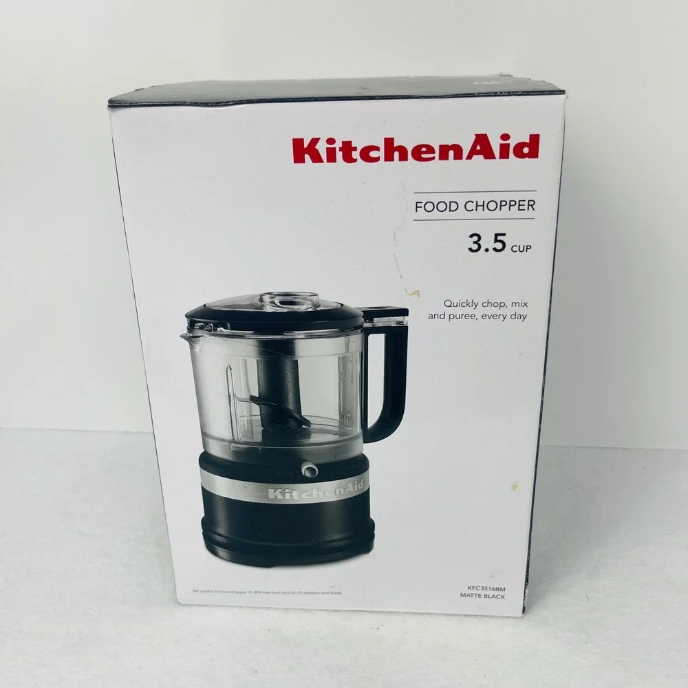 KitchenAid 3.5 Cup Food Chopper Matte Black KFC3516BM 2-Speed Mini Processor
